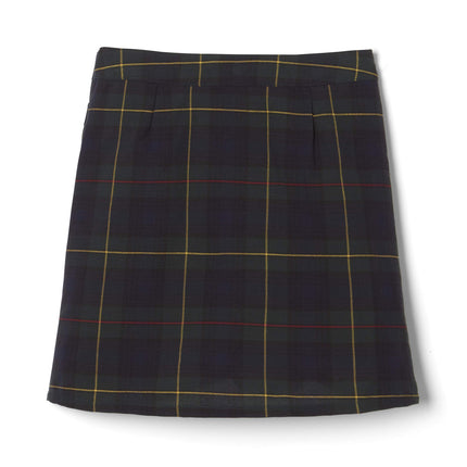 French Toast Girls Adjustable Waist Two-Tab Pleated-Front Scooter, Green Plaid, 18 Plus