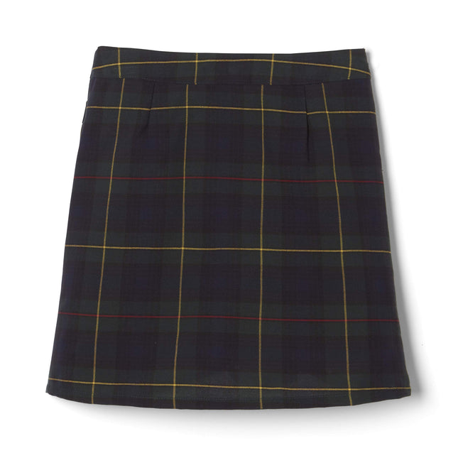 French Toast Girls Adjustable Waist Two-Tab Pleated-Front Scooter, Green Plaid, 18 Plus