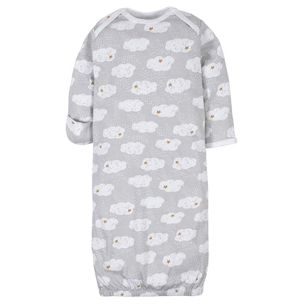 Gerber Baby, bata de dormir de 4 unidades para niño y niña, oveja gris, 0-6 meses