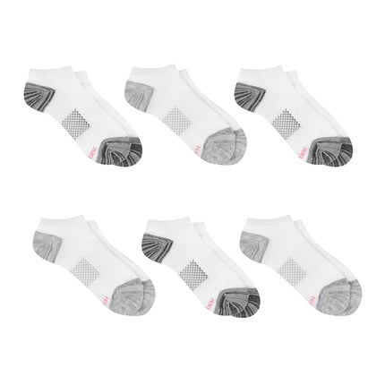 Calcetines ligeros y transpirables Hanes para mujer, supercortos, paquete de 6 unidades, informales, blancos, 7-11 UK (paquete de 6)