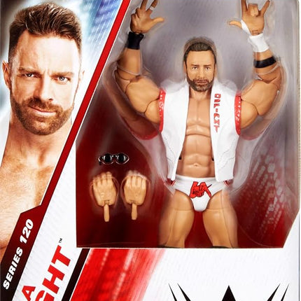 Mattel WWE Elite Figure and Accessories, Series #120, 6 inches LA Knight Collectible with 25 Points of Articulation and Interchangeable Hands