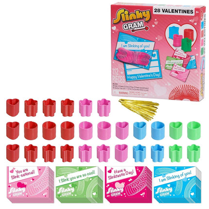 Slinky® Gram Seasonal Class Party Kit, 112-pieces, Kids Art and Craft Activity Set, Fidget Toy, Kids Toys for Ages 5 Up by Just Play