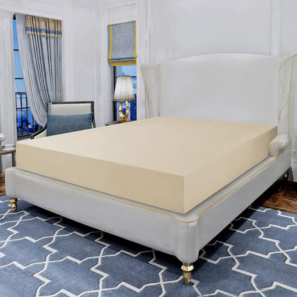 Elegant Comfort Luxurious Wrinkle Resistant 1500 Thread Count Egyptian Quality 1-Piece Fitted Sheet All Around Elastic -Deep Pocket- Ultra Soft Bottom Fitted Sheet, California King, Cream