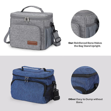 Maelstrom Lunch Box for Men,Insulated Lunch Bag Women/Men,Leakproof Lunch Cooler Bag,Lunch Tote Bag,8L,Gray
