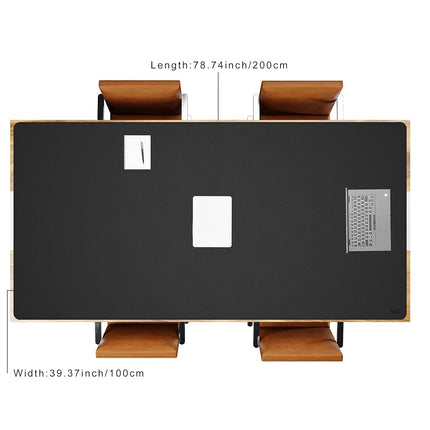 Vyaaa Leather Desk Pad, 200 x 100cm Large Desk Mat, Large Mouse Pad on Top of Desks for Computer, Gaming, Home or Office (Black)