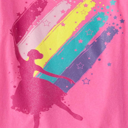 The Children's Place camisetas gráficas de manga corta "Girl Power" para niña, paquetes múltiples, paquete de 3 Bailarina/Meta/Juega como una chica, pequeña