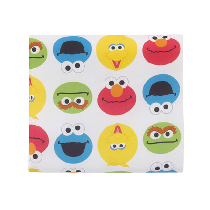 Sesame Street Best Friends Blue, Red, Yellow 4Piece Toddler Bed Set - Comforter, Fitted Bottom Sheet, Flat Top Sheet, Reversible Pillowcase, Blue, Red, Yellow, Green