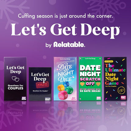 Let’s Get Deep® Date Night Dice by Relatable, Roll for 200+ Unique Date Night Ideas, Gifts, and Wedding Gifts for Couples, Includes 4 Custom Dice and Instructions, Designed for Couples Ages 18+