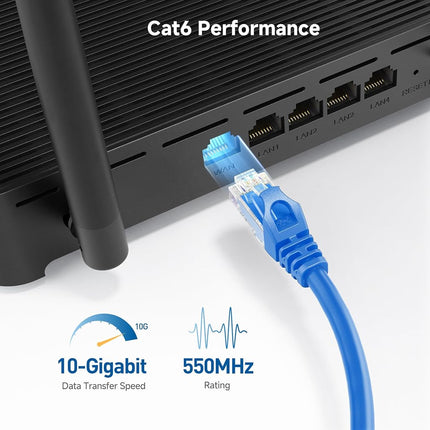 Cable Matters 10Gbps Snagless Cat 6 Ethernet Cable, 9ft, Blue