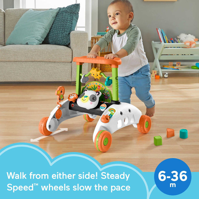 Fisher-Price 2-Sided Steady Speed Panda Walker, interactive baby walking toy with activities and learning songs [Amazon Exclusive]