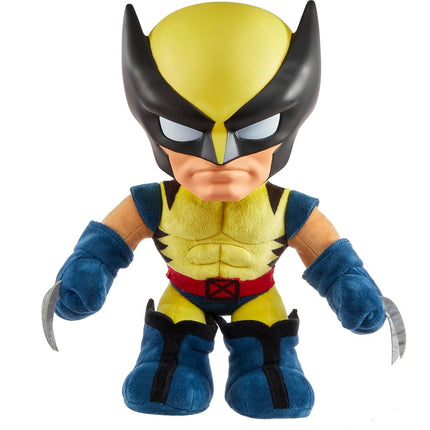 Mattel Marvel X-Men Plush Toy with Sounds & Talking, ’97 Wolverine Collectible with Yellow Suit & Retro Animation Style