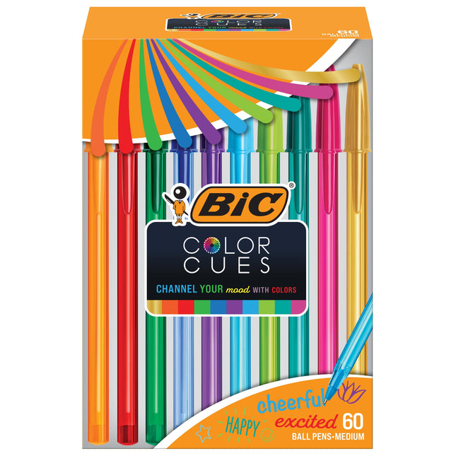 Bic Color Cues Pen Set (WMSUA60-AST), 60-Count Pac