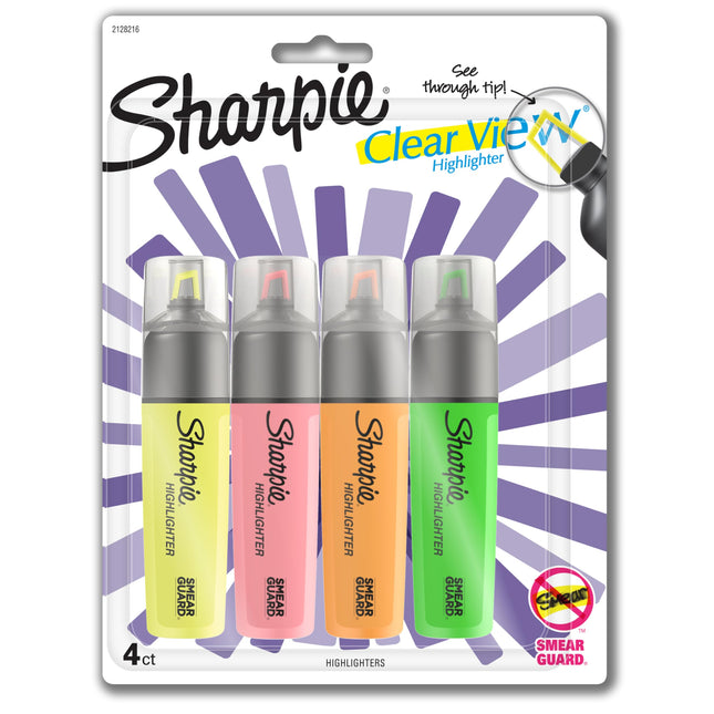 Sanford Ink Sharpie Clear View Highlighters-Yellow