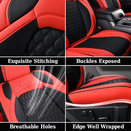 Fundas de Asiento Coverado Juego Completo de 4 Puertas para Jeep Wrangler, Fundas de Asiento de Coche Impermeables para Camionetas y Automóviles, Fundas de Asiento Personalizadas para Jeep Wrangler JK 2008-2012 (Rojo)