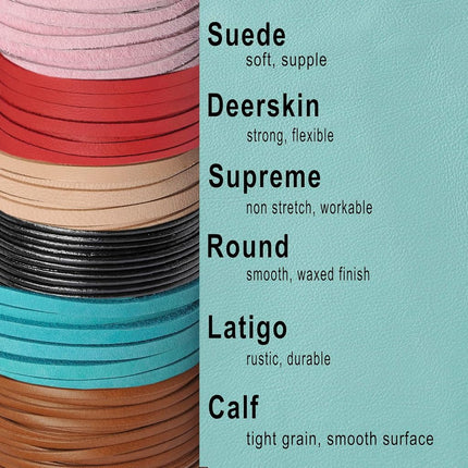 Silver Creek Leather Co Realeather Deerskin Leather Lace for Crafts and Jewelry Making, 3/16" x 50', Chocolate
