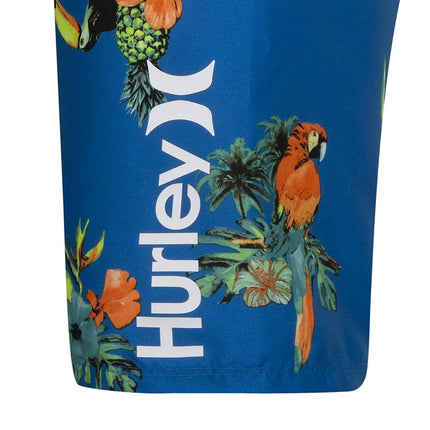 Hurley Boys' Pull on Swim Trunks, Neptune Blue/Parrot Floral, 2T
