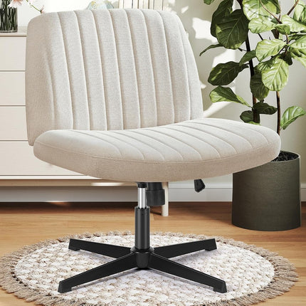 DUMOS Desk Chair No Wheels, Criss Cross Chair Wide