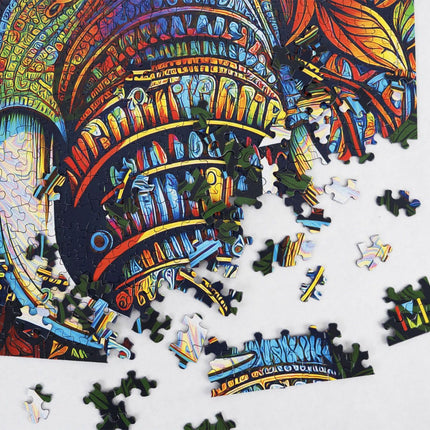 Springbok Elephant Mandala 1000 Piece Jigsaw Puzzle for Adults - Unique Cut Pieces - Made in USA