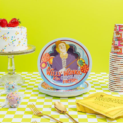 Silver Buffalo Golden Ticket Willy Wonka and The Chocolate Factory Themed Party Pack Set, 60 Piece