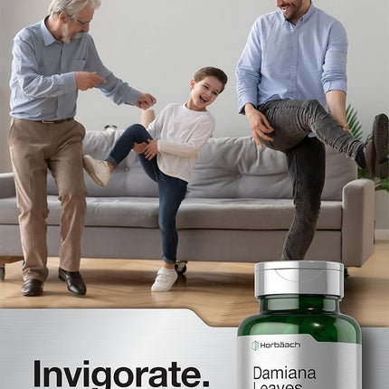 Horbäach Damiana Leaf Extract | 200 Capsules | Herbal Supplement