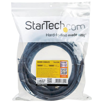 StarTech.com HDMM7MP Premium Certified High Speed HDMI 2.0 Cable with Ethernet, 23 ft 7m, 3D Ultra HD 4K 60 Hz, 23 ft Long HDMI Male to Male Cord