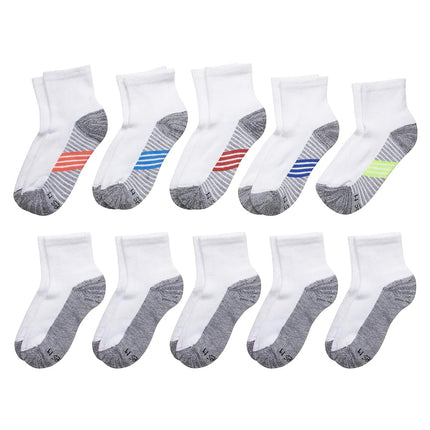 Hanes Ultimate Garçons Chevilles, Paquet de 10 Blanc Petit