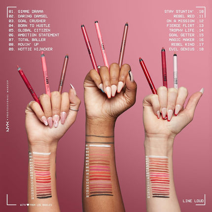 NYX Professional Makeup Lip Liner Line Loud Matte, Shade: Rebel Kind