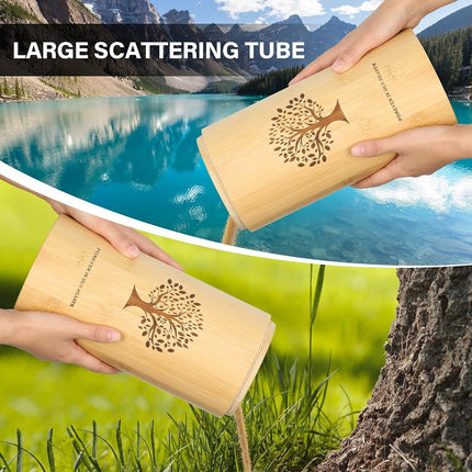 Scattering Tubes for Human Ashes Made of Bamboo,Large Scattering Urns for Human Ashes Adult with Tree of Life Pattern,Biodegradable Cremation Urns for Women Male Pet Ashes,3.5 * 9 Inches