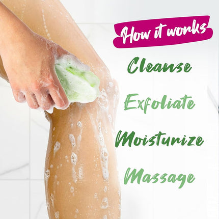 Spongeables Anti Cellulite Body Wash in a 20+ Wash Sponge, Fresh Aloe, 1 Count