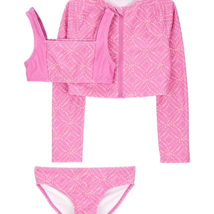 OSHKOSH B'GOSH Girls' Rashguard Rash Guard Set, Pi