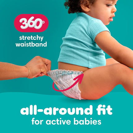 Pampers Pull On Cruisers 360° Fit Disposable Baby Diapers with Stretchy Waistband, Super Pack (Packaging May Vary)