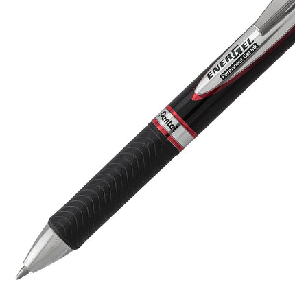 Pentel EnerGel PRO Permanent Gel Pen, Medium Line, Red Ink, BLP77BP2B (Pack of 2)