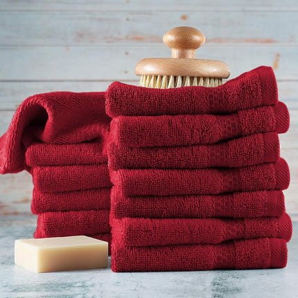 Hearth & Harbor 100% Ring Spun Cotton Washcloths 12 Pack - Washcloth for body and face, High Absorbent and Soft 33x33 cm Body Wash Cloth, Quick Dry - Black Washcloths