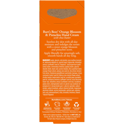 Crema de manos de flor de naranjo y pistacho de Burt's Bees