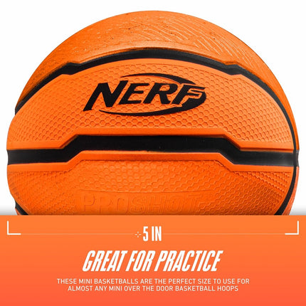 NERF Mini Foam Basketballs - Indoor + Outdoor NERF Foam Basketballs - 5" Inch Basketballs for Mini + Over the Door Basketball Hoops - 2 Balls Included - Replacement Mini Basketballs - Orange