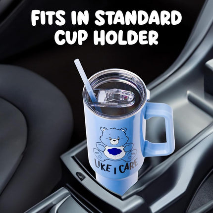 Silver Buffalo Care Bears Grumpy Like Care Stainless Steel Tumbler with handle, 40 Ounces