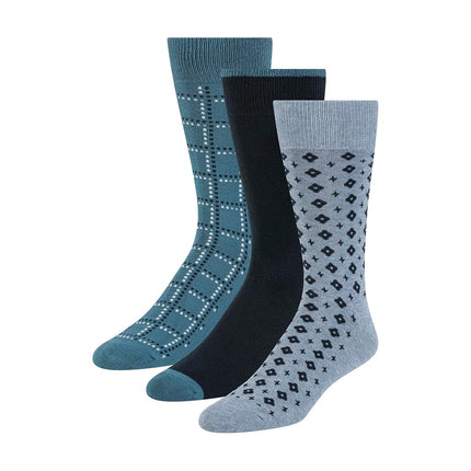 Ted Baker Men's 3 Pack Pattern Crew Dress Socks, L