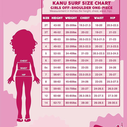 Kanu Surf Girls' Peggy UPF 50+ Traje de baño de una pieza deportivo de playa con hombros descubiertos, Beach Girl Denim, 14