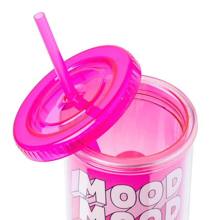 Silver Buffalo Care Bears Love-A-Lot-Bear Mood Plastic Tall Cold Cup with Lid and Straw, 20 Ounces