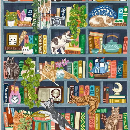 Buffalo Games - Bonjour - Olivia Gibbs - Cats at Home Library - 1000 Piece Jigsaw Puzzle for Adults - Challenging Puzzle Perfect for Game Nights