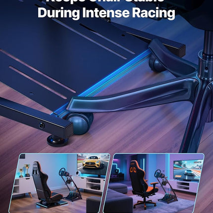 VEVOR Racing Wheel Stand, Adjustable & Foldable Simulator Stand for Logitech G29 G27 G920 G923, Thrustmaster T300RS T300GT T248 TS-PC TSXW Gaming Cockpit,Pedals Simulator NOT Included