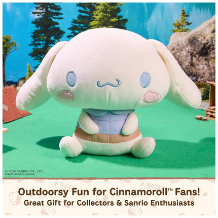 GUND Sanrio Cinnamoroll 10-Inch Plush Toy with Camping Outfit for Ages 1+
