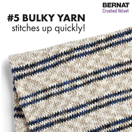 Bernat Crushed Velvet Blue Brilliance Yarn - 2 Pack of 300g/10.5oz - Polyester - 5 Bulky - 315 Yards - Knitting/Crochet