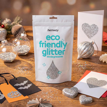 Hemway Eco Friendly Biodegradable Glitter 100g / 3.5oz Bio Cosmetic Safe Sparkle Vegan for Face, Eyeshadow, Body, Hair, Nail and Festival Makeup, Craft - 1/24" 0.04" 1mm - Silver