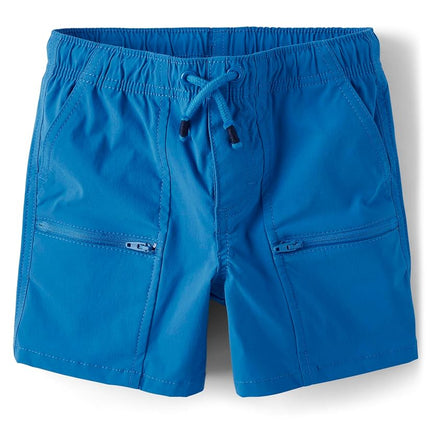 Gymboree Boys' and Toddler Quick Dry Tie Front Jogger Shorts, Blue Toucan Feather, 18-24 Months