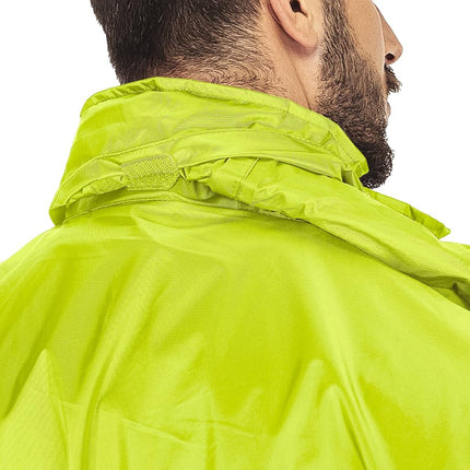 33,000ft Packable Rain Jacket Men's Lightweight Waterproof Rain Shell Jacket Raincoat with Hood for Golf Cycling Windbreaker, Yellow-green, X-Large