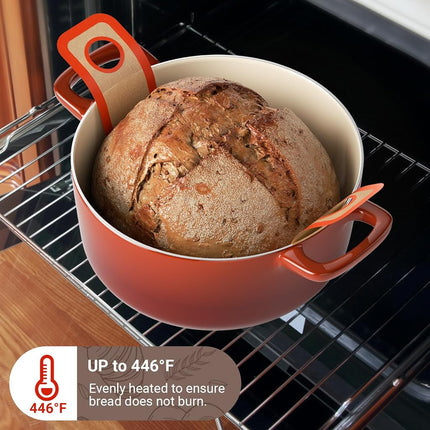 Tecfino 2 PCS Thicked Silicone Bread Slings for Dutch Oven, Reusable Sourdough Bread Sling with Long Handle, Non-Stick & Easy Clean Baking Mats, Heat Resistant Silicone Slings for Bread Baking