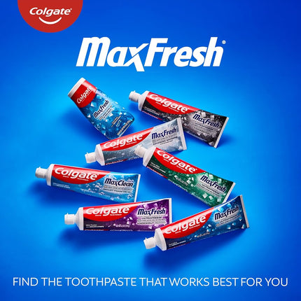 Colgate Max Fresh with Whitening Toothpaste with Mini Breath Strips, Clean Mint Toothpaste for Bad Breath, 6.3 Oz Tube