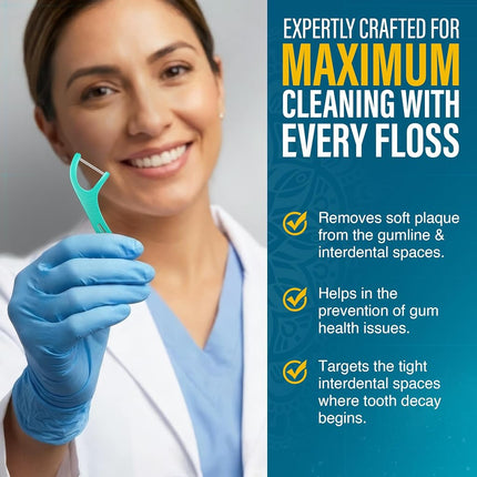 Dual-Slickers™ Floss Picks, 150 Floss Picks, GuruNanda