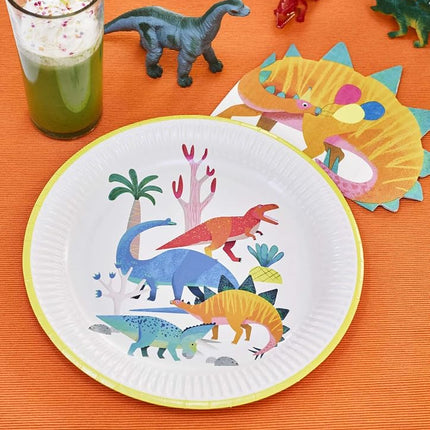 Talking Tables Dinosaur Paper Plates Ideal for girls or boys birthday party, baby shower Sturdy Pack of 8